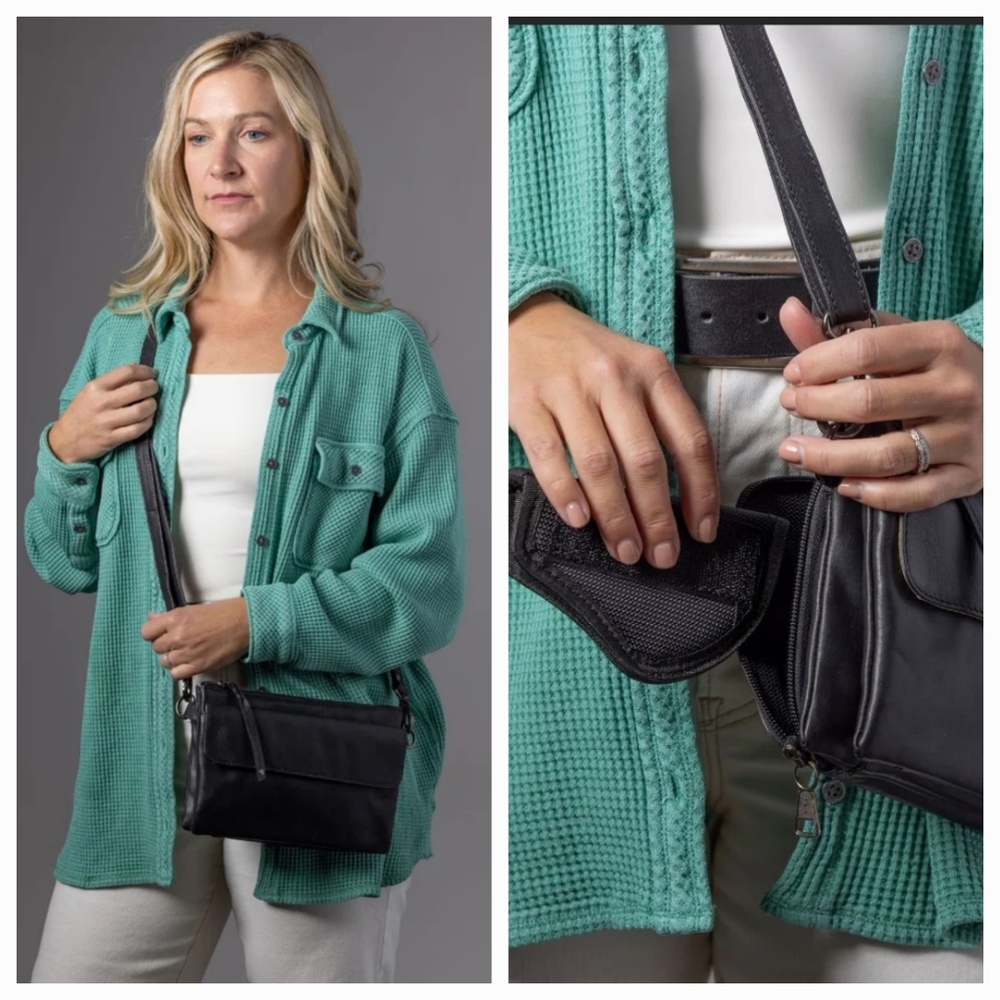 Lady Conceal Natasha Concealed Carry Crossbody Purse RFID  Leather Handbag